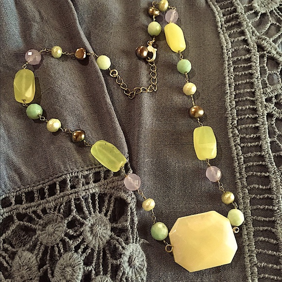 Jewelry - Natural Stone and Bead Necklace!